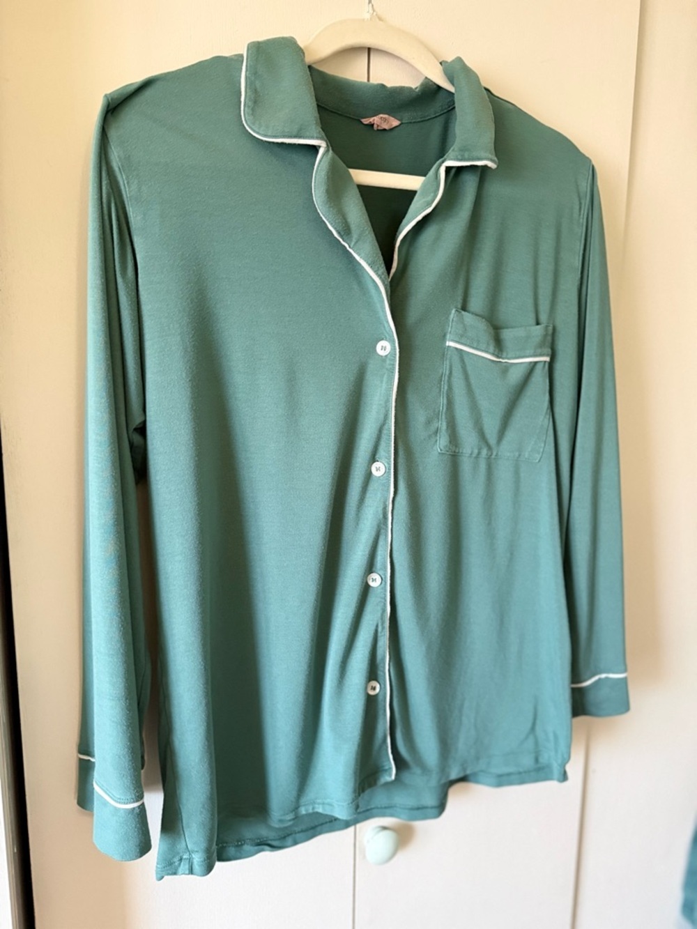 Eberjey Gisele TENCEL™ Modal Long PJ Set Green White (Read Description!) Size S - Picture 4 of 11
